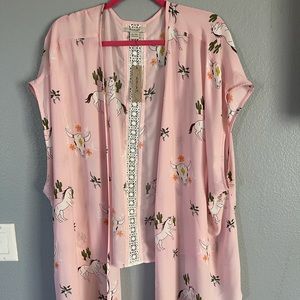 Ariat western pattern open tie blouse